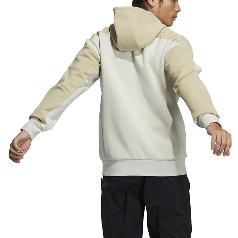 adidas Training logo Sports Contrasting Colors Hooded Jacket Creamy White H39238