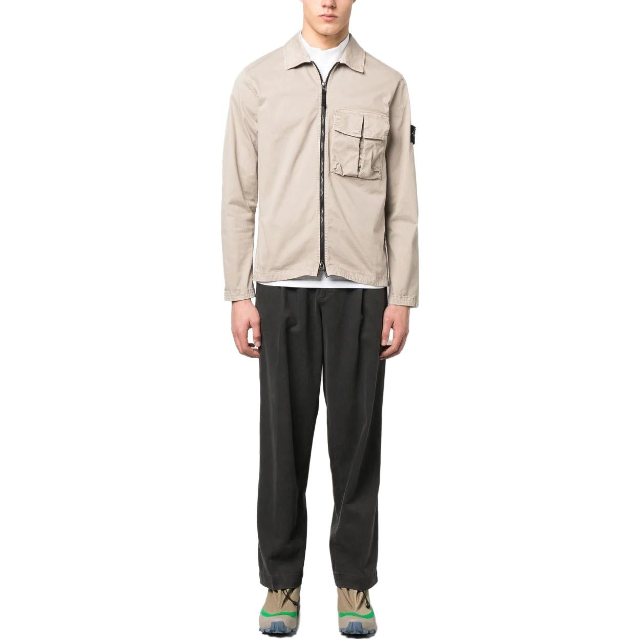 STONE ISLAND Stretch Cotton Over Shirt 'Beige' 781510304-V0192