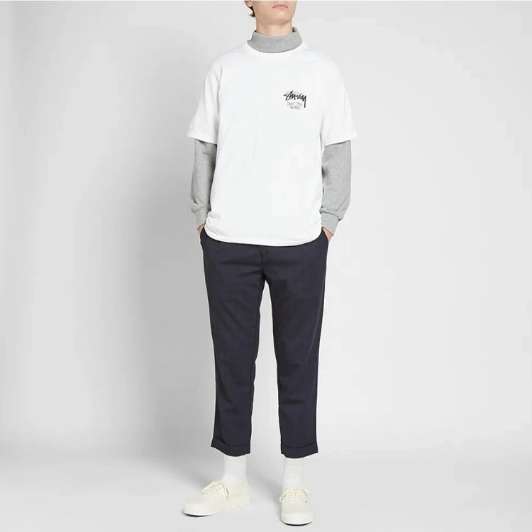 Stussy Dont Take The Bait Tee Skeleton Large Logo Short Sleeve Unisex White 1904423-WHITE