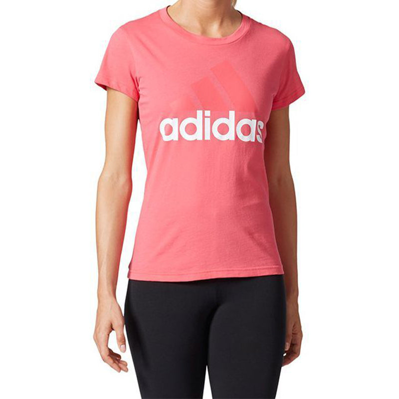 (WMNS) adidas Classic Large logo Printing Short Sleeve Pink Red BP5419