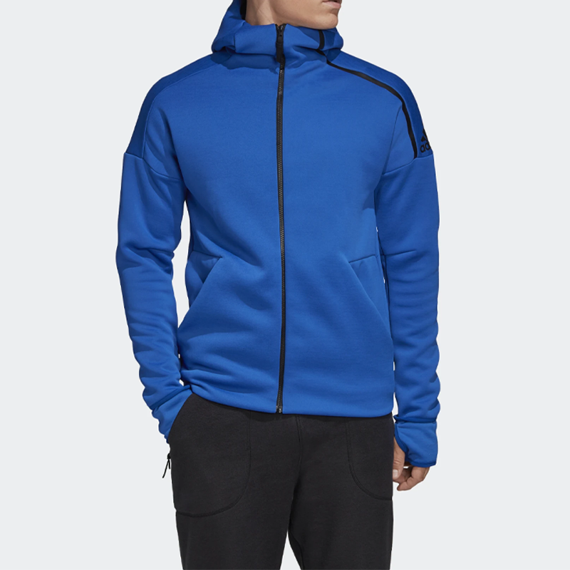 Men's adidas Logo Blue Hooded Jacket EB5237
