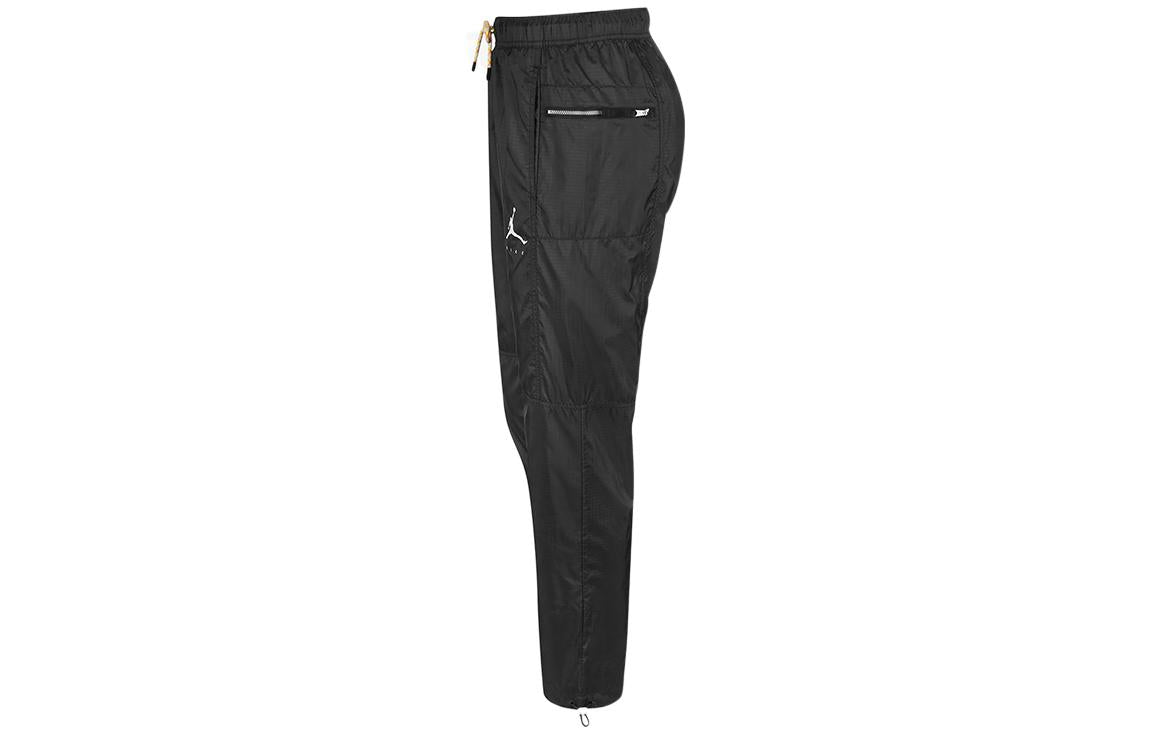 Men's Air Jordan Solid Color Logo Training Casual Bundle Feet Sports Pants/Trousers/Joggers Black DM1870-010