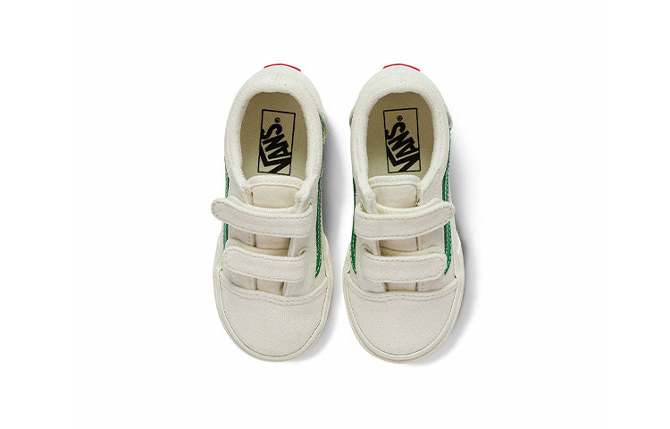 Vans Old Skool V Retro Low Tops Skateboarding Shoes White Green VN000D3YRFX