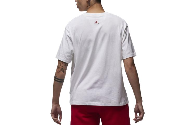 (WMNS) Air Jordan Graphic T-Shirt 'White Red' FD7202-100