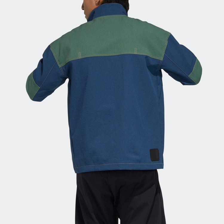 adidas Wj Anorak Colorblock Casual Sports Stand Collar Half Zipper Jacket Navy Blue GP0902