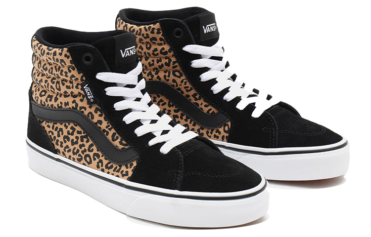 Vans Filmore Decon Hi Non-Slip Breathable Casual Skateboarding Shoes Black Leopard print VN0A5KY636I