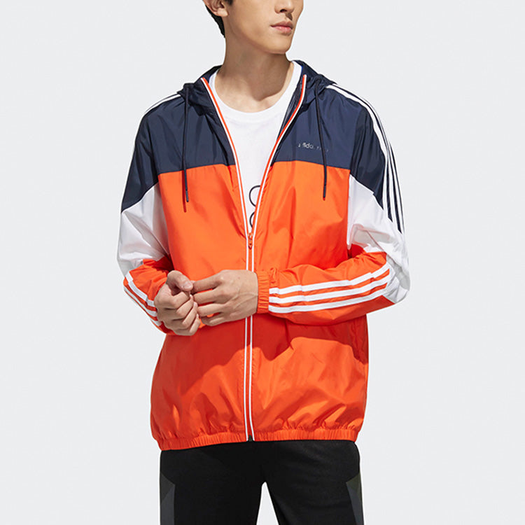 adidas neo M CS RIS WB Colorblock Athleisure Casual Sports Jacket Orange FH6631