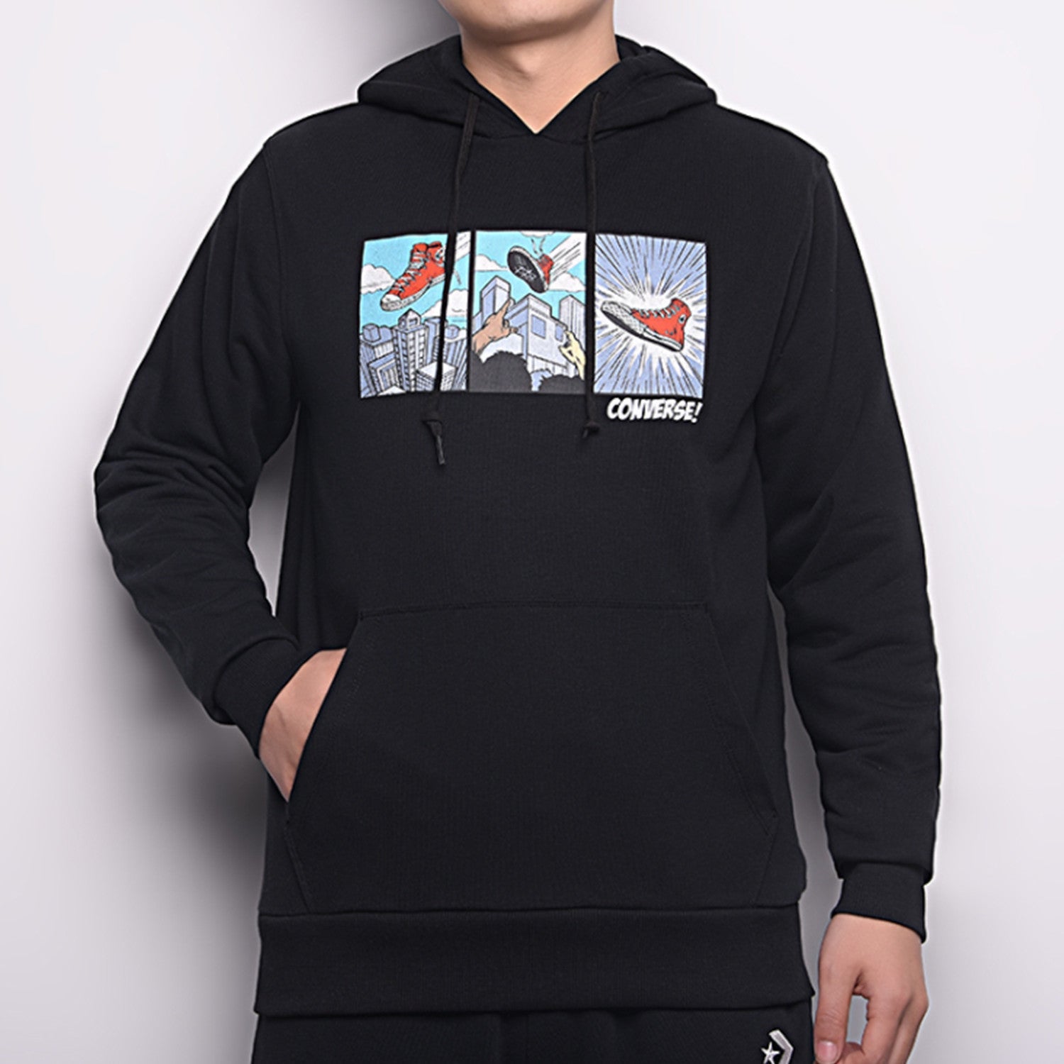 Converse Comic Graphic Hoodie Asia Sizing 'Black' 10023948-A02
