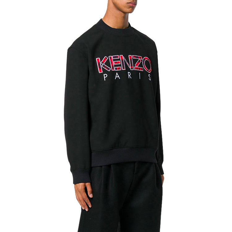 Men's KENZO Alphabet Pattern Loose Round Neck Black F865SW6041RH-98