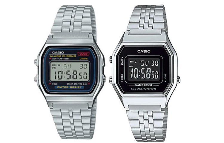 Casio Standard Classic Retro Digital Watch 'Silver Black' LA680WA-1B&A159WA-N1