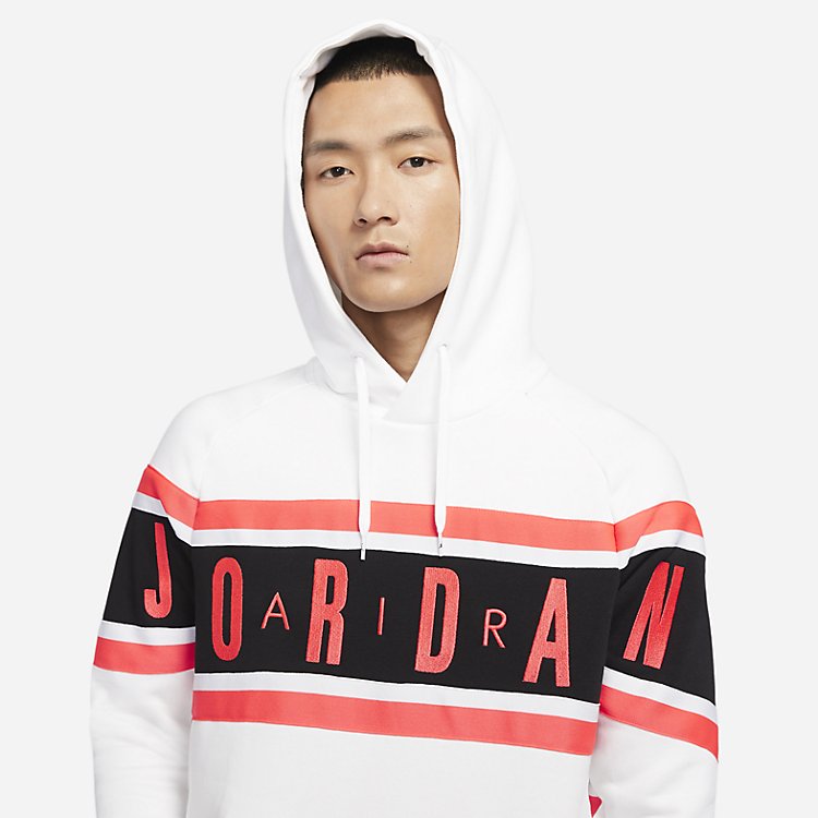 Air Jordan Logo Hoodie 'White Orange' DD1796-100