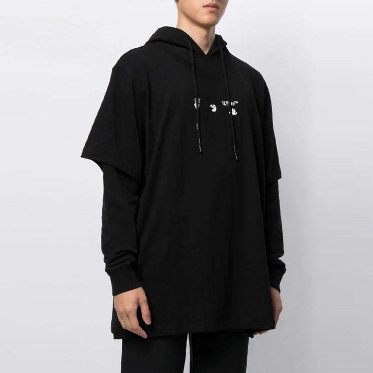 Off-White FW21 Marker Arrows Long Sleeves Pullover Loose Fit Black OMBB051S21FLE0011045