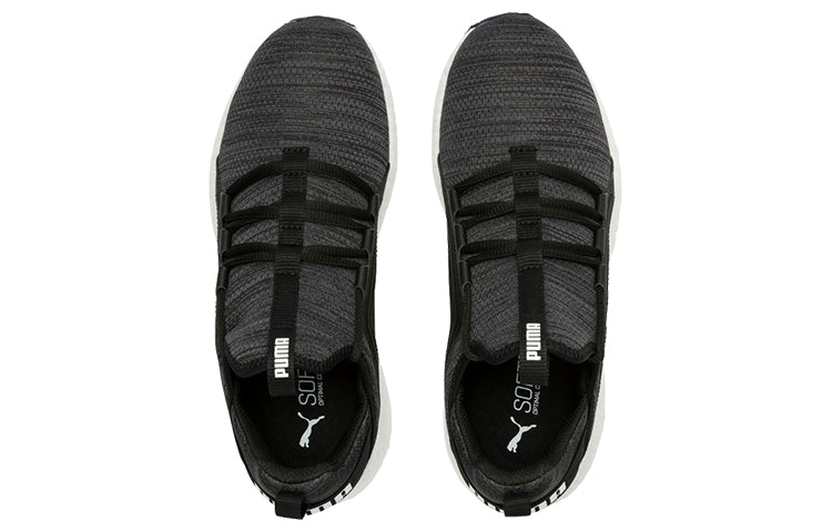 (WMNS) PUMA Mega Energy Heather Knit Low-top Running Shoes Black/White 191096-05