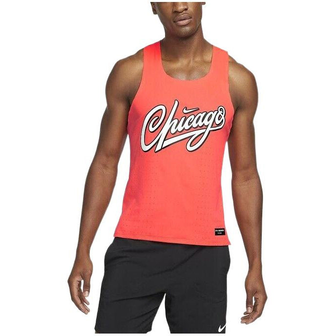 Men's Nike Chicago Marathon Alphabet Printing Running Sports Orange Vest DN6771-635