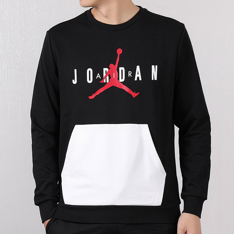 Air Jordan Large Logo Casual Sports Round Neck Pullover Black AR4785-010