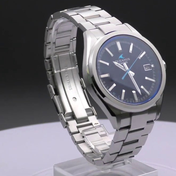 Casio Oceanus Surface Anti-Reflective Analog Watch 'Dark Blue Silver' OCW-T200S-1AJF
