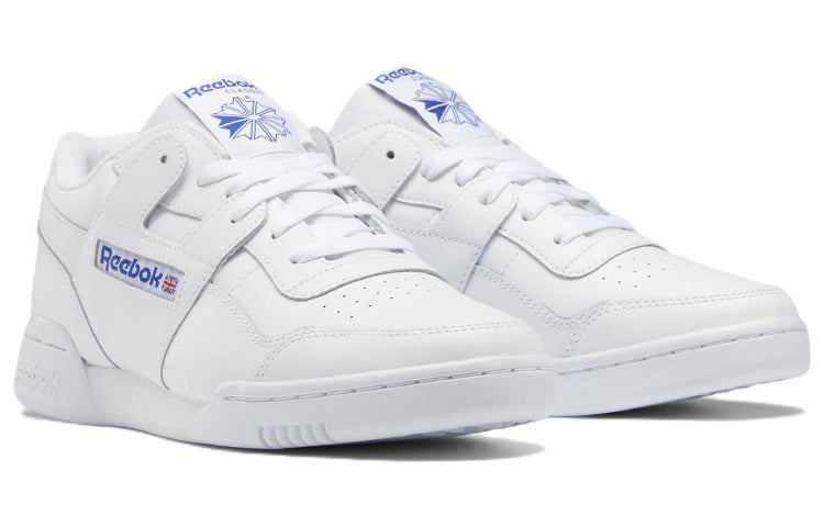 Reebok Workout Plus Casual Skateboarding Shoes Unisex White Blue HP5909