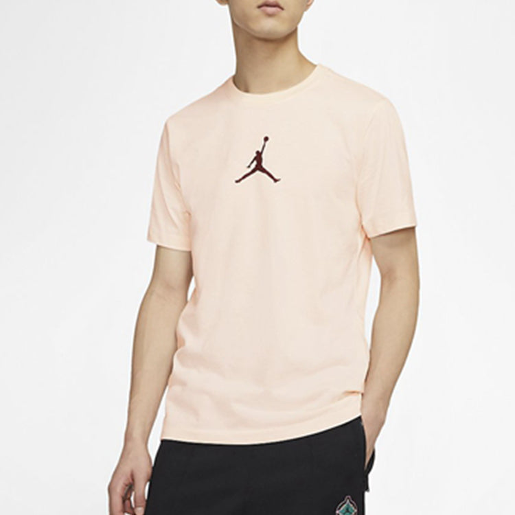 Men's Air Jordan Logo Sports Short Sleeve Pink T-Shirt BQ6741-838