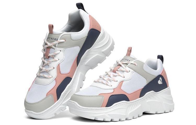 (WMNS) Skechers B-Rad Sport Shoes White/Blue/Pink 155056-WPBL