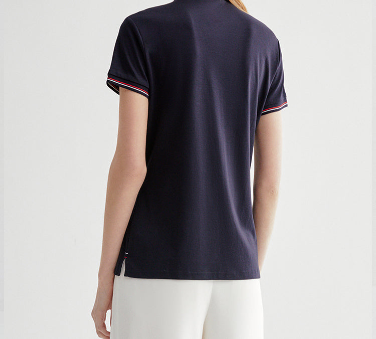 (WMNS) FILA Geometry Pattern Short Sleeve Polo Shirt Blue F51W021120F-NV