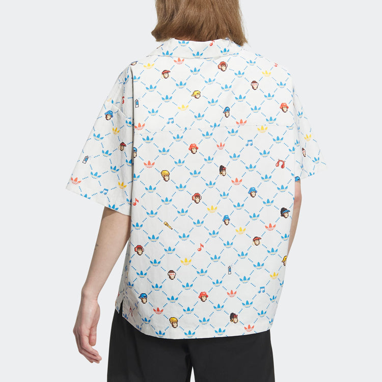 adidas originals x Monkey Kingdom Allover Print Shirt 'White Multicolor' IP1803