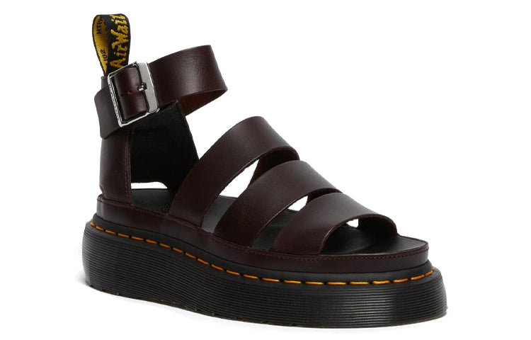 (WMNS) Dr. Martens Clarissa II Atlas Quad Leather Platform Sandals 'Oxblood' 26684601