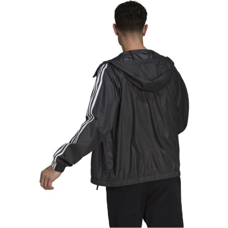 Men's adidas BSC Classic Zipper Pocket Drawstring Hooded Jacket Black H65776