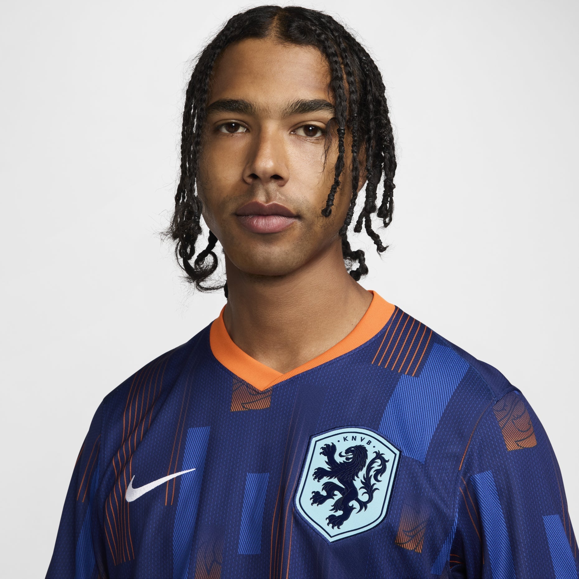 Nike Netherlands 24/25 Stadium Away Replica Soccer Jersey 'Blue Orange' FJ1260-492