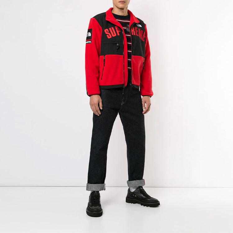 Supreme SS19 x The North Face Arc Logo Denali Fleece Jacket Red SUP-SS19-547