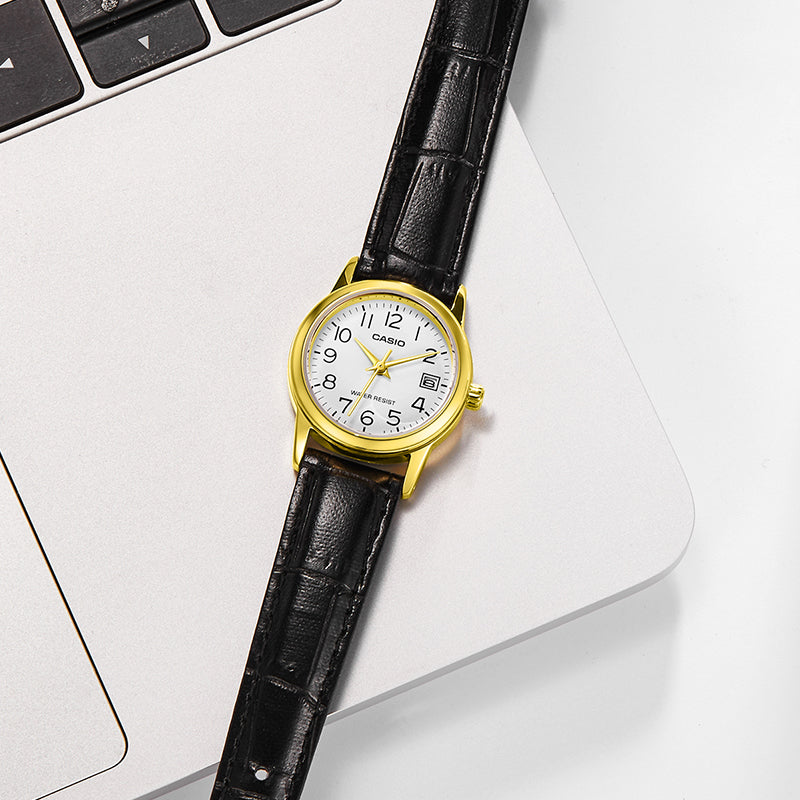 (WMNS) Casio Dress Series Analog Watch 'Black Gold' LTP-V002GL-7B2