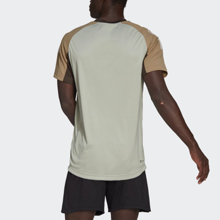 Men's adidas Logo Contrasting Colors Sports Short Sleeve Green T-Shirt HP1883