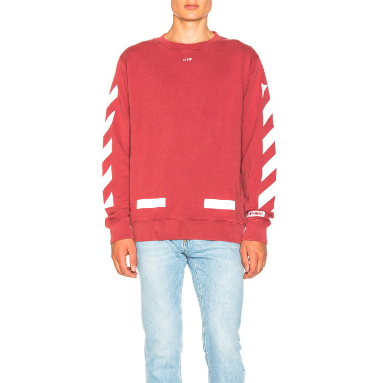 Off-White Diagonal Arrows Sweatshirt In Red. OMBA003F170030282401
