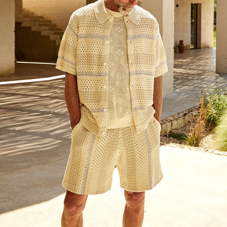 KITH Thompson Crochet Buttondown 'Veil' KHM031095-105