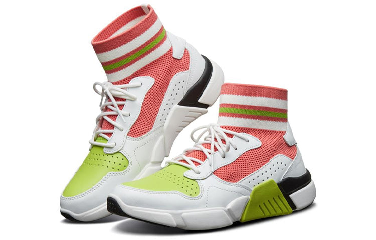 (WMNS) Skechers Block Pink/White/Green 68855-WMLT