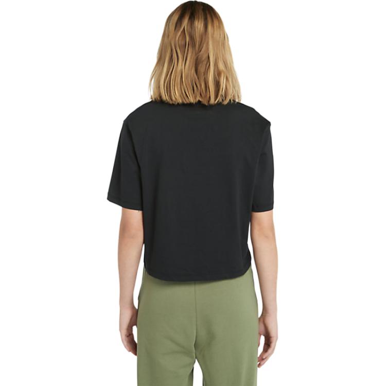 (WMNS) Timberland Logo T-Shirt 'Black' A5RZX-001