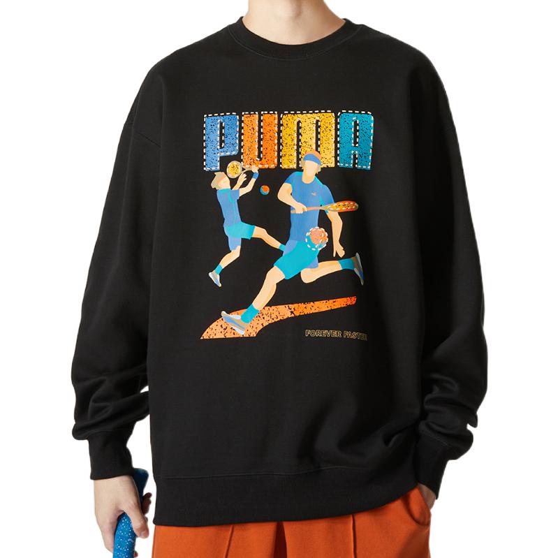 PUMA Tennis Club Graphic Long Sleeve Tee 'Black' 538658-01