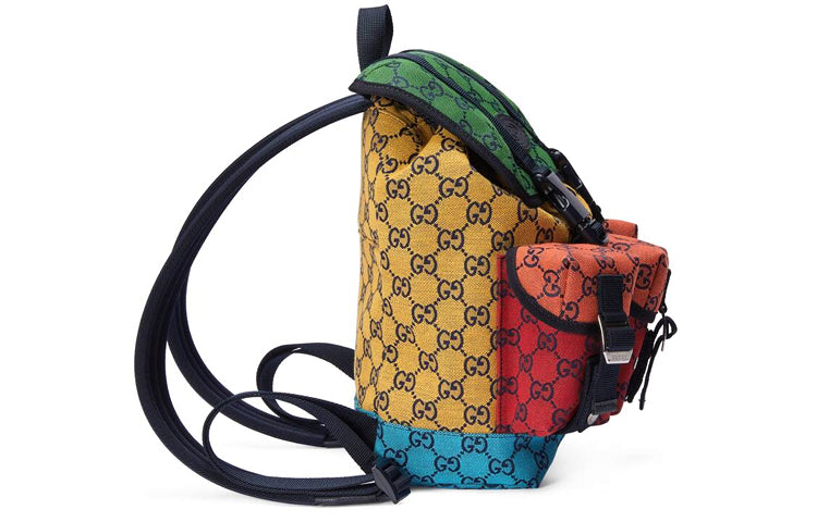 Gucci Unisex Leather GG Old Flower Logo Backpack Small Multicolor 658783-2UZBN-3280