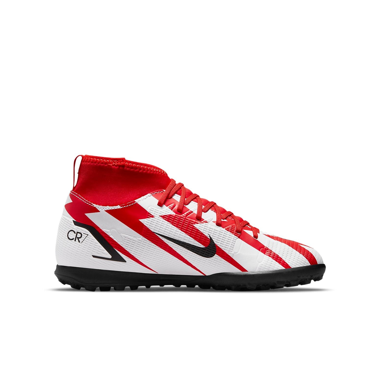 (GS) Nike JR Mercurial Superfly 8 Club CR7 TF 'White Red' DB0933-600