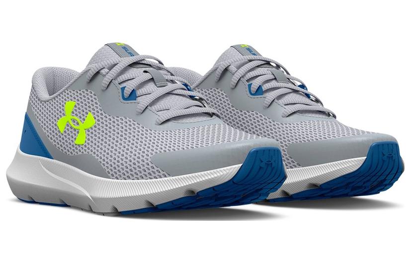 (GS) Under Armour Surge 3 'Grey High Vis Yellow' 3024989-100