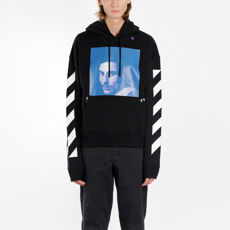 Men's Off-White Character Printing Long Sleeves Black OMBB037F181920111030