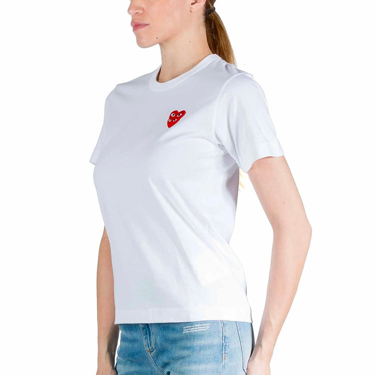 (WMNS) COMME des GARCONS PLAY Basic T-Shirt Red Family Heart 'White' AZ-T287-051-2