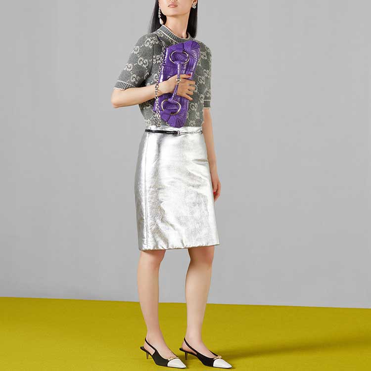 (WMNS) Gucci GG Wool Boucl Jacquard Top 'Grey Ivory' 770059-XKCNA-1130