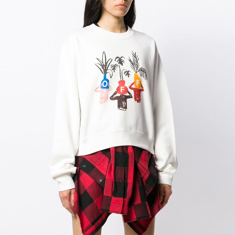 (WMNS) Off-White Graft Arrows Round-neck Sweatshirt White OWBA026E190030640188