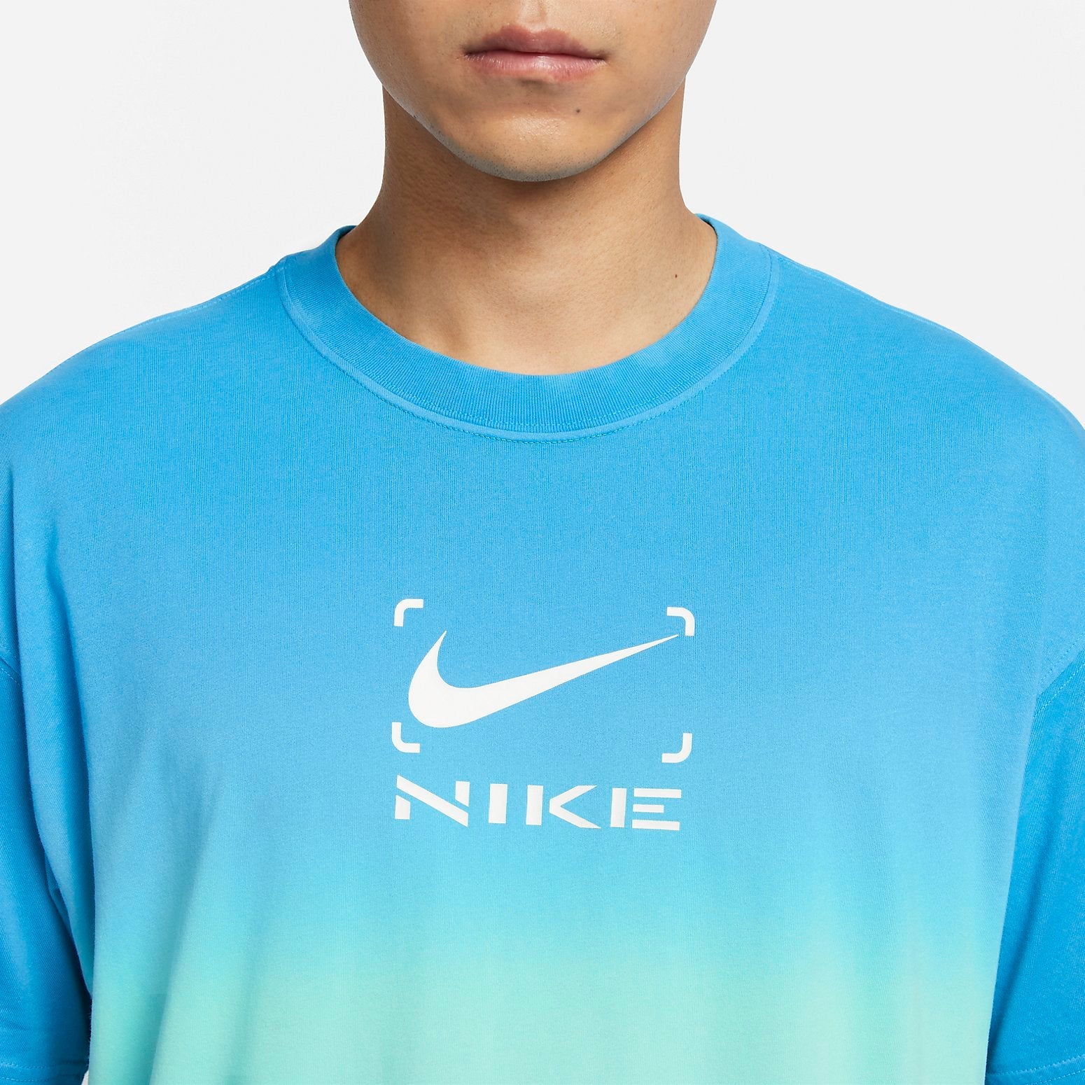 Nike Just Do It DRI-FIT Gradient Rendering T-Shirt 'Blue Green White' FN0320-134