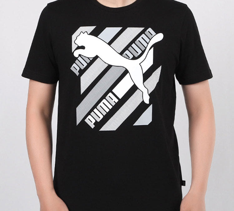 PUMA Breathable Casual Sports Short Sleeve Black 583838-01