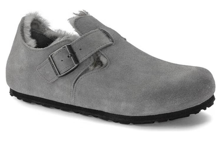 Birkenstock London Shearling Suede Leather 'Whale Grey' 1020581