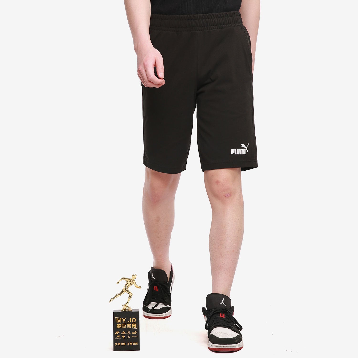 PUMA Essentials Short 12" Cotton 'Black White' 588722-01