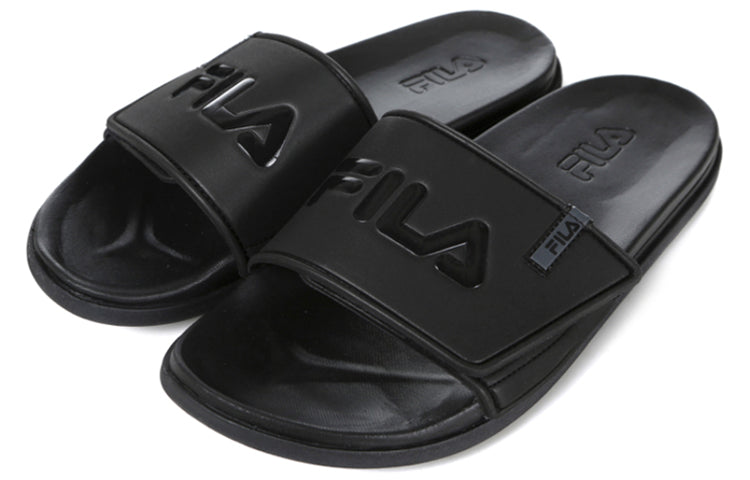 FILA Velcro Sports Slippers Black Korean Version 1SM00556_001