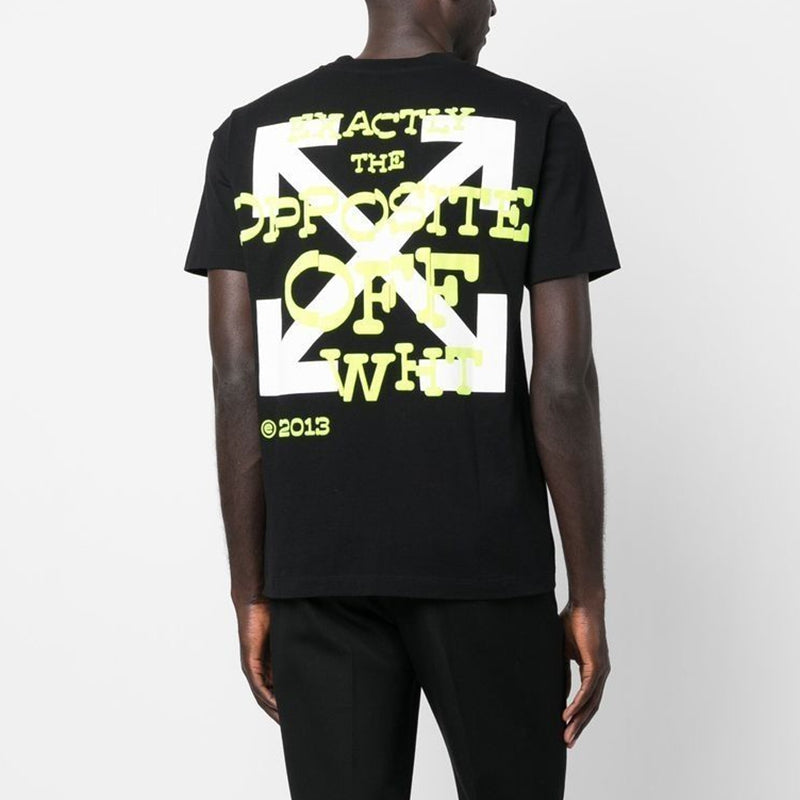 Off-White Opposite Arrow Slim Short-Sleeve Tee 'Black/Lime' OMAA027S23JER0061050