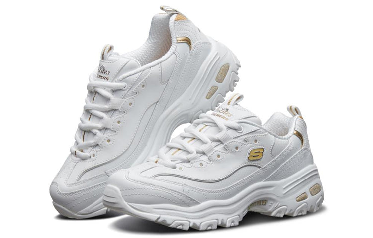 (WMNS) Skechers D'lites GS White/Gold 11931-WGD